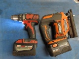 Milwaukee Drill with 9a HD Battery - Ridgid Jig Saw - con 757