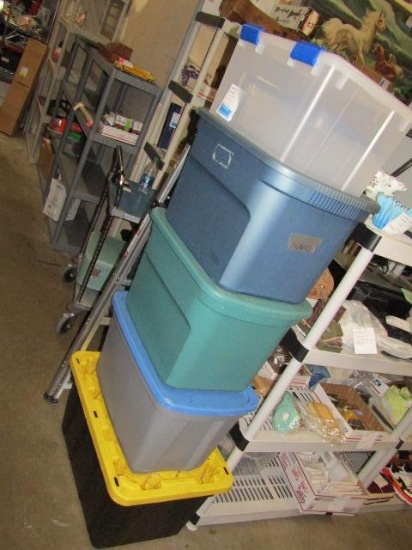 6 Assorted Totes with Lids - will not ship - con 119