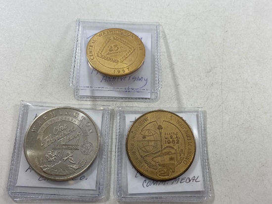 Set of 3 Different Washington Medals - con 992