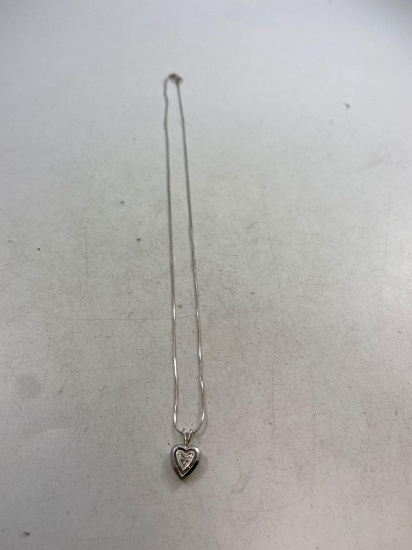 14k White Gold Milor Italy 18" Necklace with Diamond Pendant - con 668