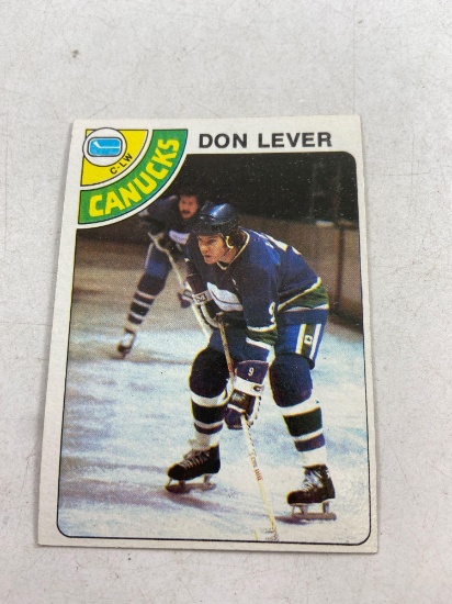 Vintage 1978 Dan Lever Canucks Topps #86 Auto signed - con 313