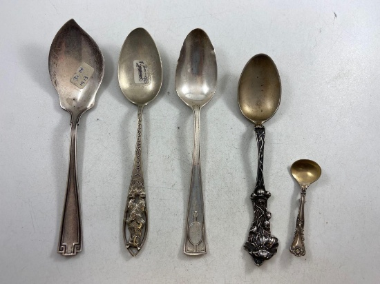Sterling Silver Spoons and One Spoon Pendant - con 313