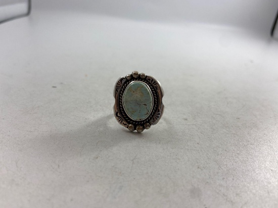 Vintage Sterling Silver Native American Ladies Ring - Size 5 - con 3