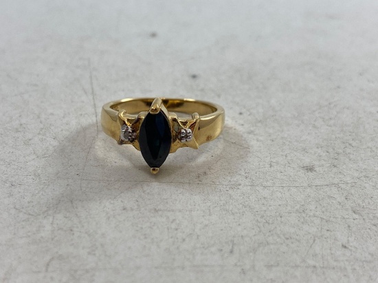 .925 Sterling Silver Gold Plate Ladies Ring Size 7 - con 3