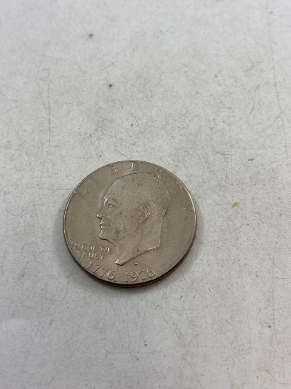 1776-1976-D Eisenhower Liberty Bell Moon "Ike" 40% Silver Dollar Coin - con 313