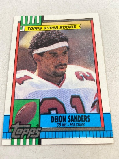 1990 Deion Sanders ATL Falcons CB Topps Super Rookie #469 - con 313