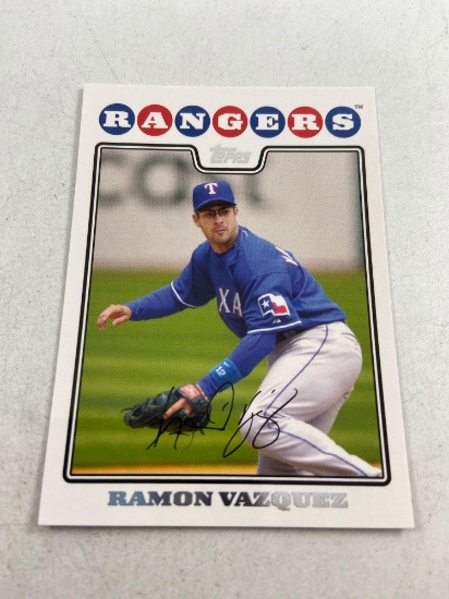 2008 Raman Vazquez Texas Rangers 3B Topps #132 Auto-Signed - con 313