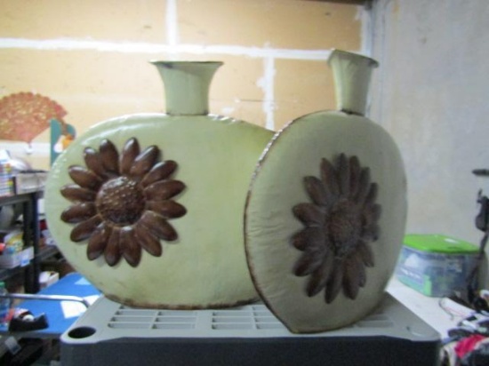 Two Large Metal Decorative Display Pieces - 25x18 - will not ship - con 868