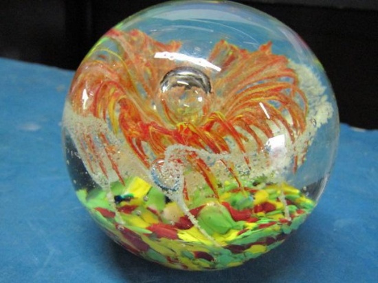 Morano Style 3.5" Glass Paperweight - con 970
