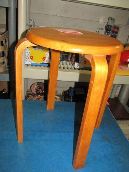 Brentwood Pecan Wood Stool _ Not shipped _ con 970