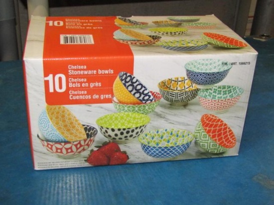 New - Chelsea 10pc Stoneware Bowls - con 476