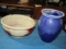 Pottery Red Oxblood Bowl Blue Orcas Island Pottery Vase - Will NOT Ship - con 1121