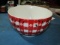 Pier 1 Red Gingham Ants Porcelain Bowl - Will NOT Ship - con 1121