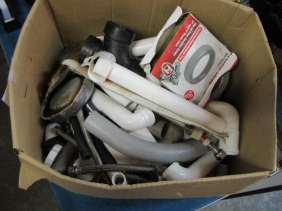 Box of Assorted Plumbing Supplies _ Not shipped _ con 1112