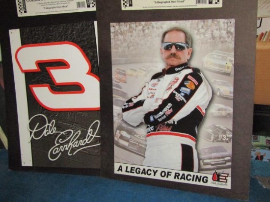 Two Dale Earnhardt Collector Metal Signs - con 757