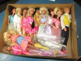 11 Barbies w/1 Male Doll, 2 Brushes, and Scarf - con 1033