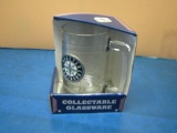 Vintage Seattle Mariners Glass sein with Pewter Emblem - New in Box - con 1014