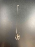 Truck Marked Italy .925 Chain with Mercury Dime Pendant - con 686