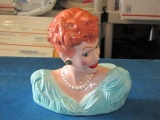 Vintage Lucille Ball Ceramic Bank _ Not shipped _ con 1128