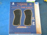 New 2pk Copper Fit Elote Compression Knee Sleeve - Sz l/xxl - con 476