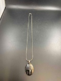 Sterling Silver necklace with Polished Stone Pendant - con 992