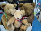 3 Hand-Made Jointed Mohair Teddy Bears - con 1084k