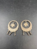 Vintage Native Thunderbird .925 Earrings New Wires - con 1080