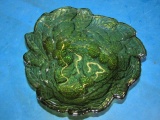 Vintage Green Indiana Glass Loganberry Leaves Candy Dish - Will NOT Ship - con 788