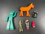 Gumby Pokey Magnets 4 Sm Character Vintage - con 1080
