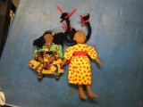 Vintage Cloth Dolls One With Baby Handmade Set of 2 - con 686