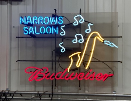 Narrows Saloon Budweiser 32 x 25 Sign