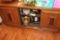 Wooden Cabinet And Contents