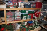 Huge Assortment Of Christmas Decorations, Figurines, Lights, Approximately 50 Plus Boxes