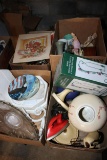 (4) Boxes Glassware, Pottery, And Collectibles