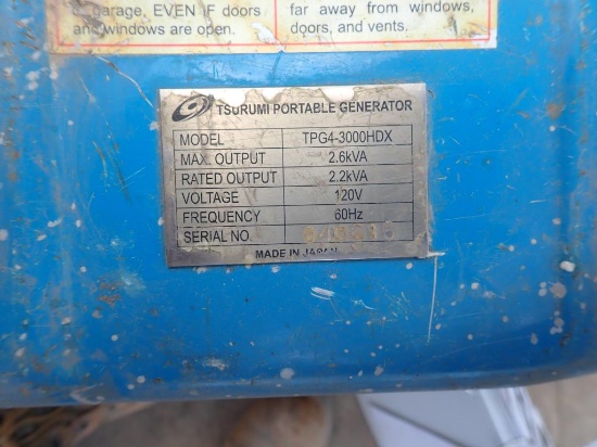 Tsurumi Generator, model TPG 4-dash 3000 HDX,