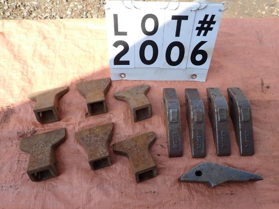 (6) excavator bucket teeth with shanks