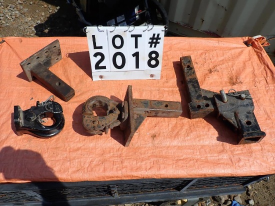 Assorted pintle hitchs, assorted parts,