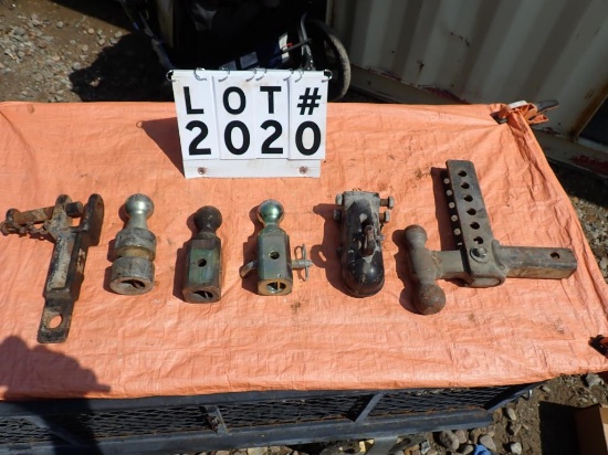 Assorted trailer ball and hitch parts,