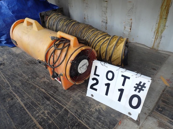 ellow allegro blower with additional wind tube on