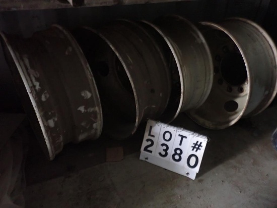 (4) Truck rims, 10 lug, 25 inch diameter by