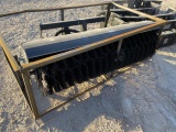 Open face sweeper skid steer attachment