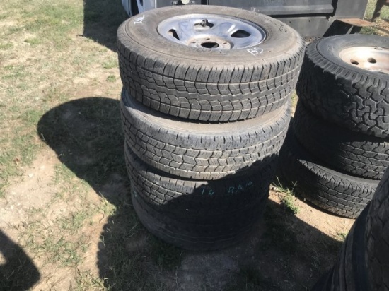Wheels And Tires Four Pair Rims And Tires. Five Lug Rims. Lt 245/75r 16. 74