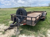 1999 Homemade 18’ T/A Utility Trailer VIN: TR187196 Location: Eldorado TX