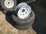 Rims and tires Set of three. Six lug 225/75R 15 Location: Atascosa, TX