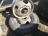 Rims and tire 2 eight lug Rims and one tire. 235/80 R 17 Location: Atascosa
