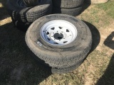 Rims and tires 2. Eight lug rims and tires. 235/80 R16 Location: Atascosa,