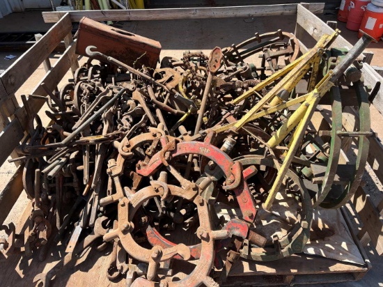 PALLET OF PIPE CLAMPS; CUTTERS; BINDERS