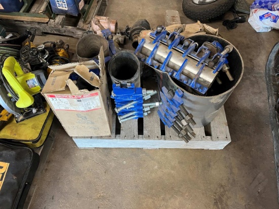 PALLET OF PIPE CLAMPS