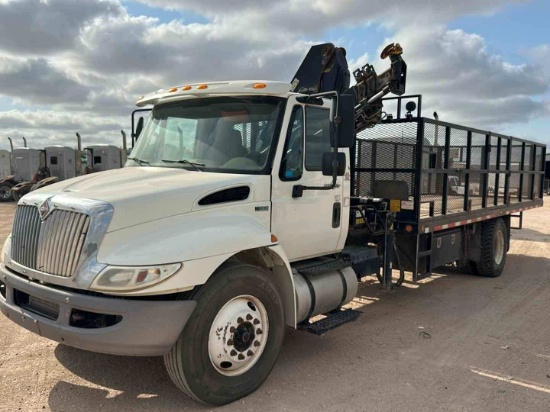 2013 INTERNATIONAL MA065 BED TRUCK W/ KNUCKLE BOOM CRANE