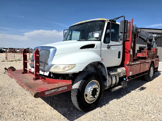 2016 International Durastar 4300 Flatbed Crane Truck